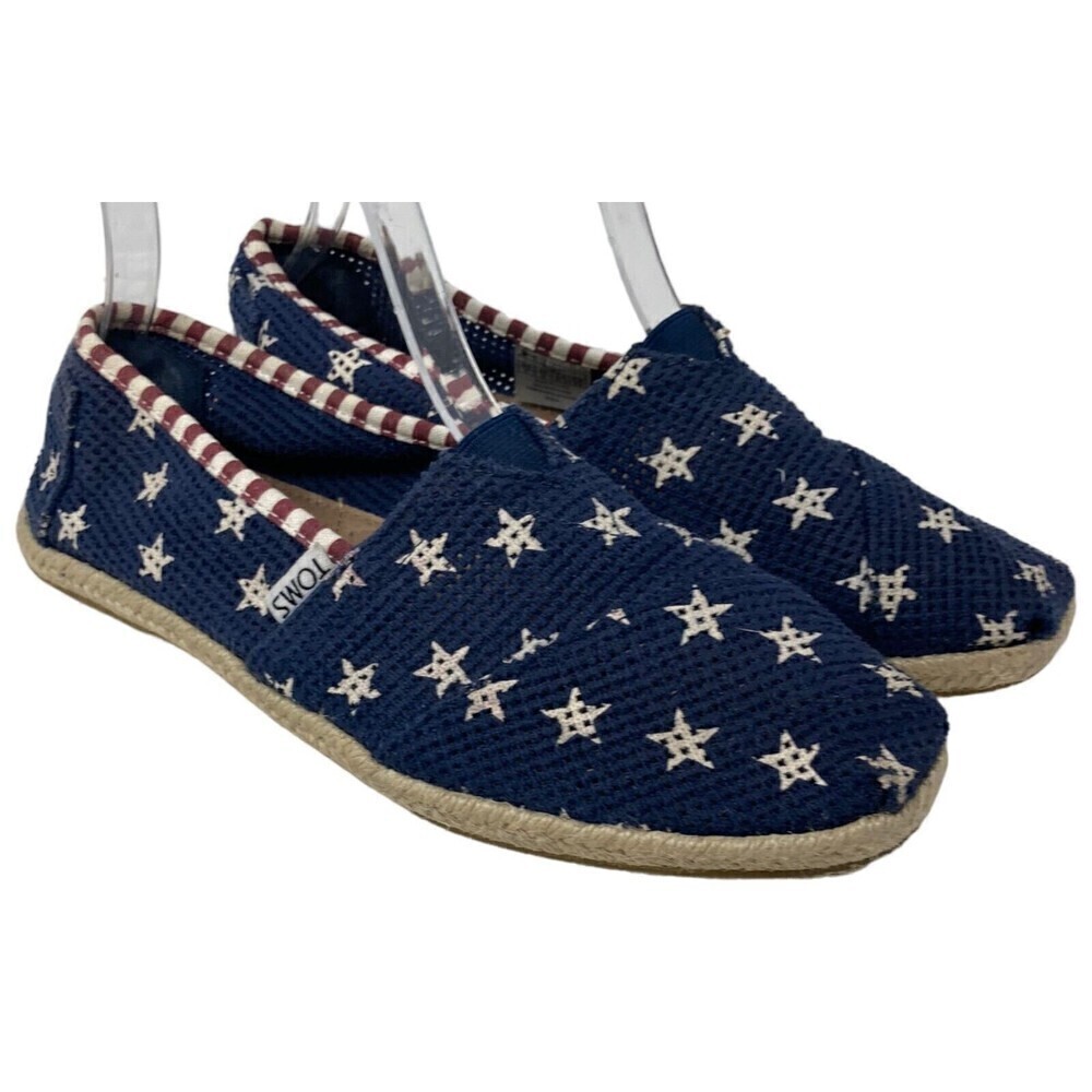 Toms Classic Slip-On Navy Freetown Star America 4th of july shoes Women Sz 7